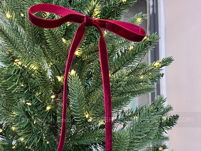 Nơ đỏ mini vải nhung xịn bản 1cm [Cute] PK-NO-06